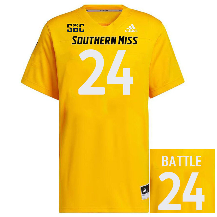 Southern Miss Golden Eagles #24 Josh Battle Football Jersey Stitched-Gold